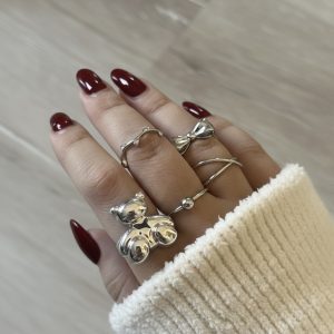 پک انگشتر تدی نقره ای